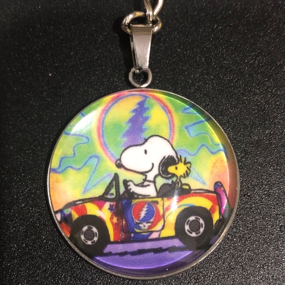 GRATEFUL DEAD SNOOPY WOODSTOCK Custom Glass Cabochon Keychain by BuyItWhenFound - Picture 8 of 11